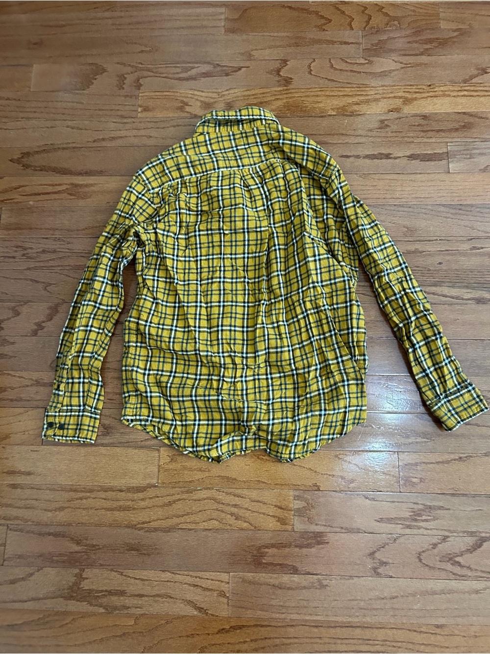 Croft & Barrow Yellow Plaid Button Down Flannel Shirt Men's Large - Picture 8 of 8